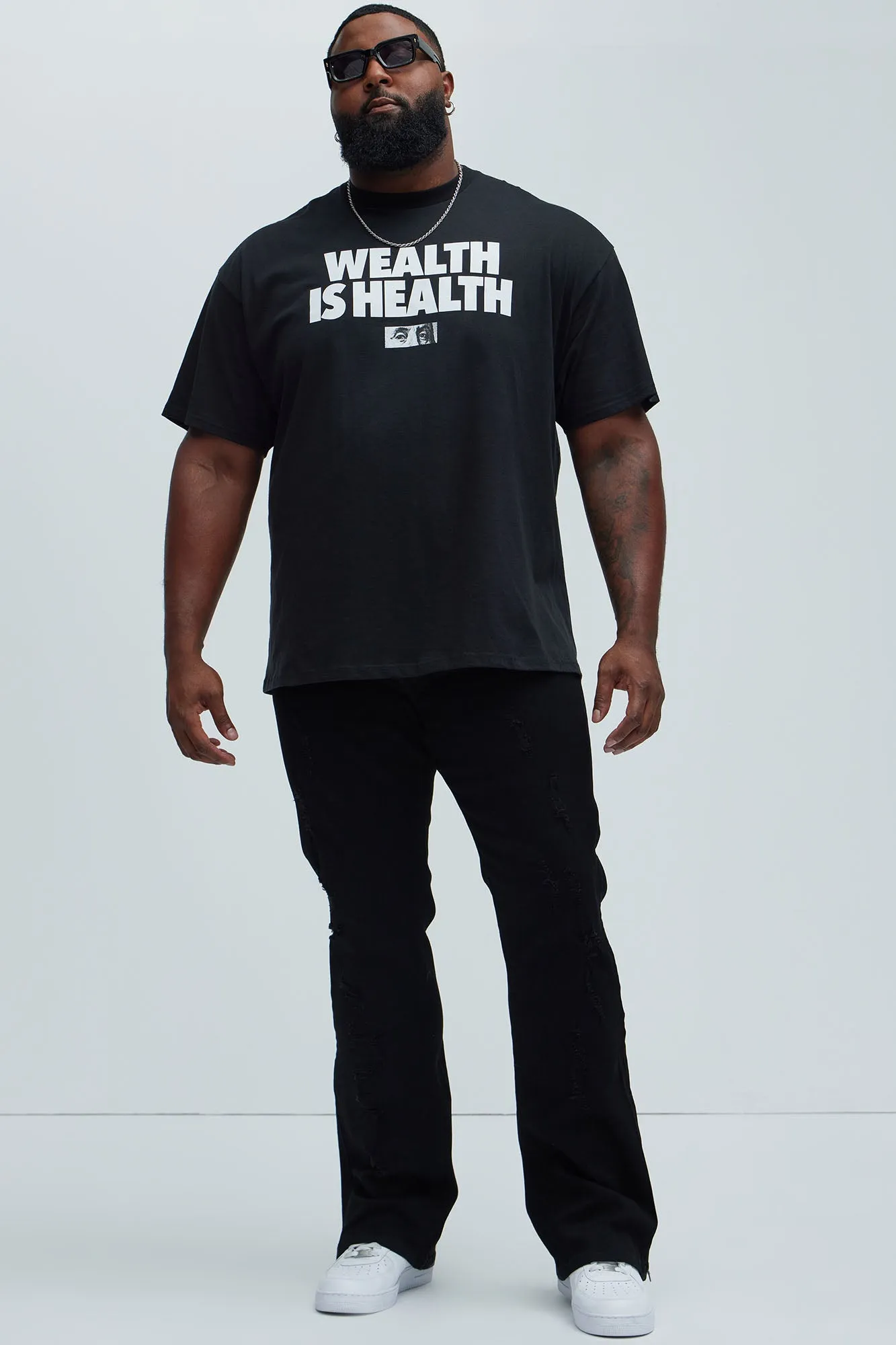 Wealth Is Health Short Sleeve Tee - Black sold by Fashion Nova product image thumbnail 5