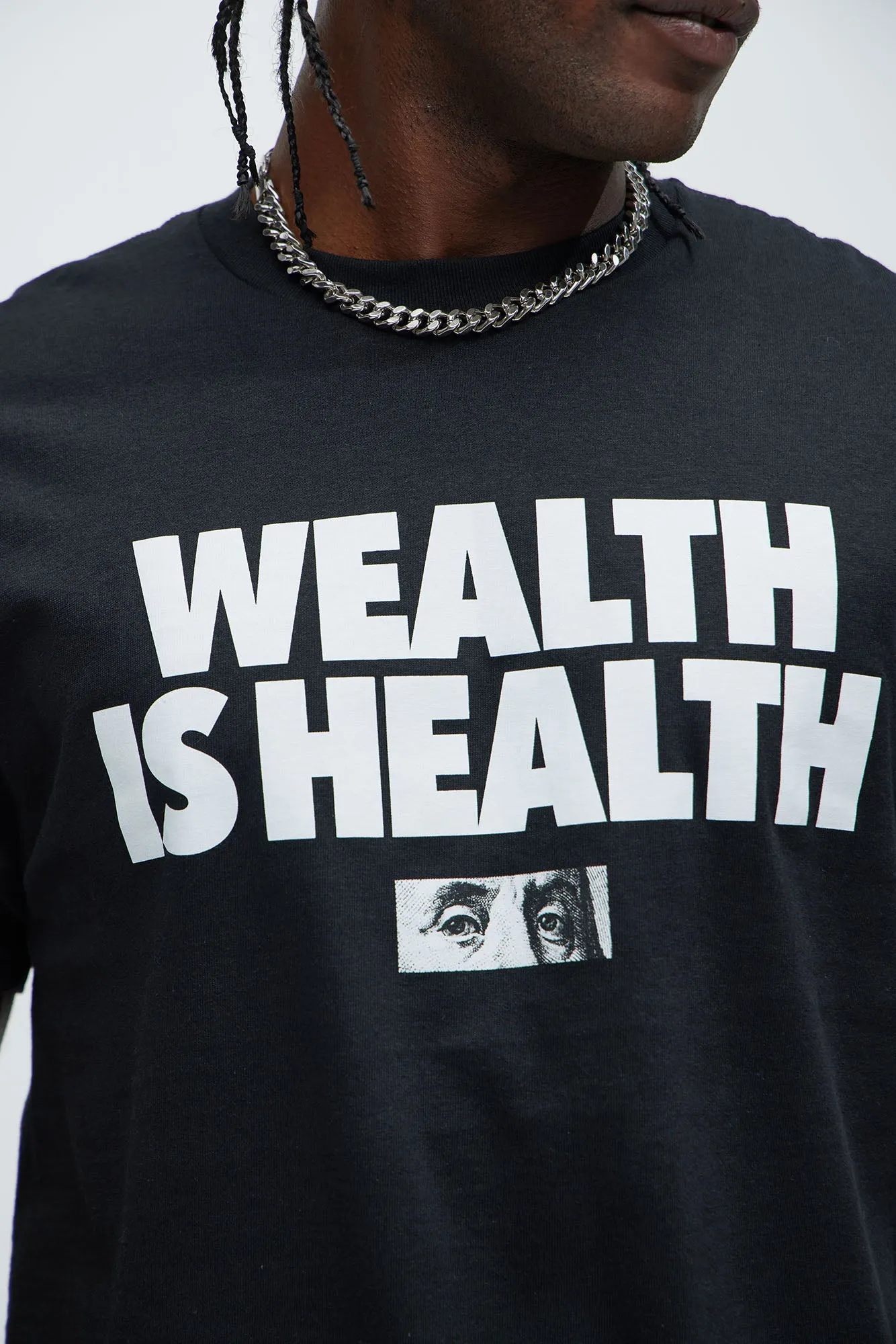 Wealth Is Health Short Sleeve Tee - Black sold by Fashion Nova product image thumbnail 3