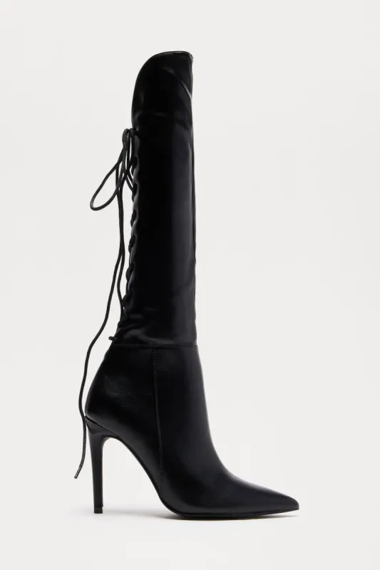 On Your Radar Knee High Boots - Black sold by Fashion Nova