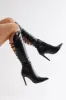On Your Radar Knee High Boots - Black sold by Fashion Nova