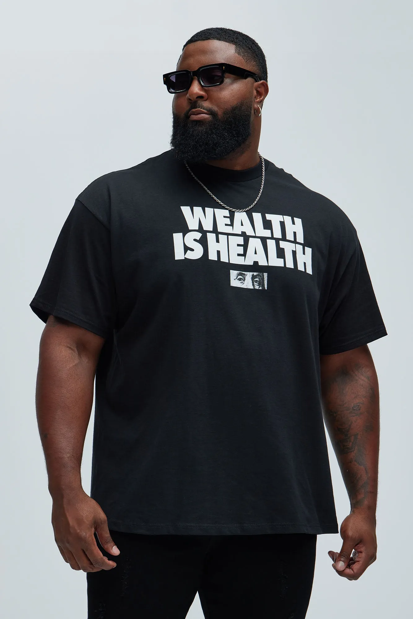 Wealth Is Health Short Sleeve Tee - Black sold by Fashion Nova product image thumbnail 4