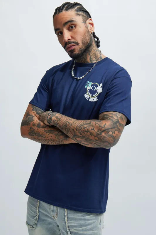 Don't Bother Me Short Sleeve Tee - Navy sold by Fashion Nova