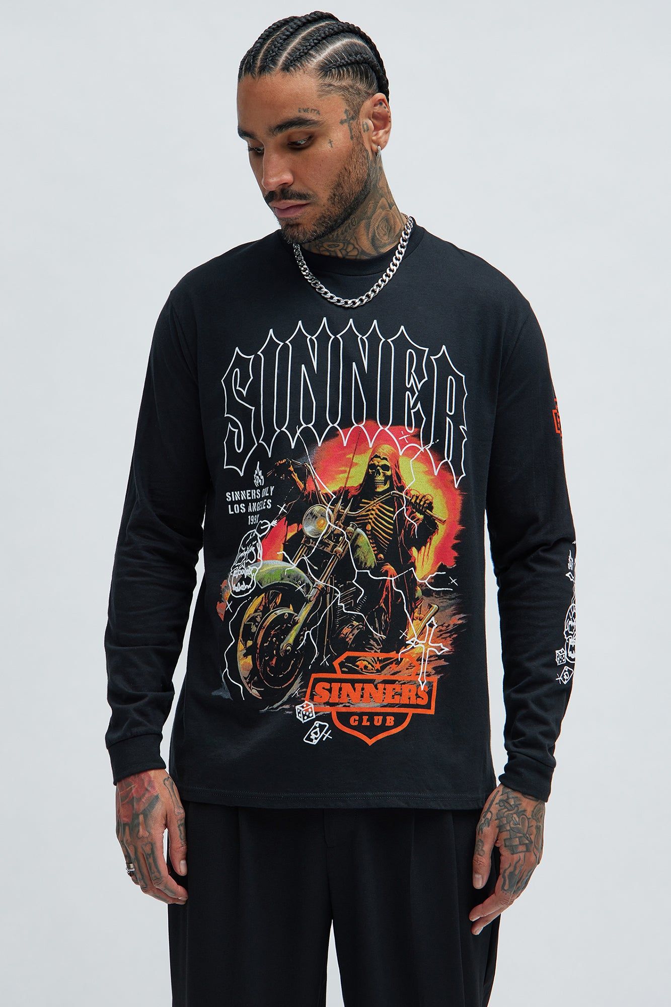 Sinners Only Long Sleeve Tee - Black sold by Fashion Nova