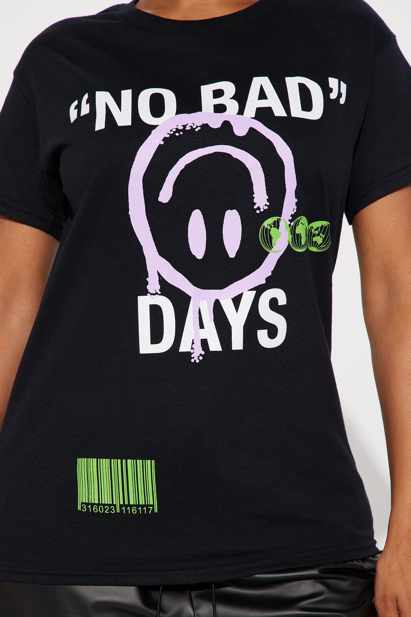 No Bad Days Smiley Graphic Tee - Black sold by Fashion Nova product image thumbnail 3