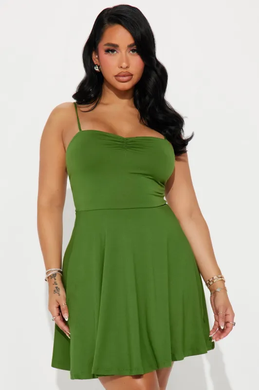 Adriana Essential Mini Dress - Olive sold by Fashion Nova