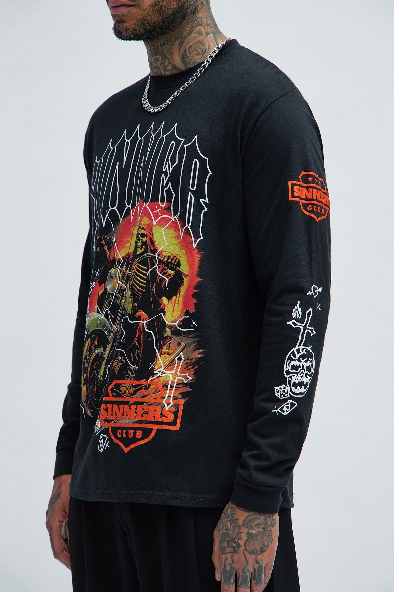 Sinners Only Long Sleeve Tee - Black sold by Fashion Nova product image thumbnail 4