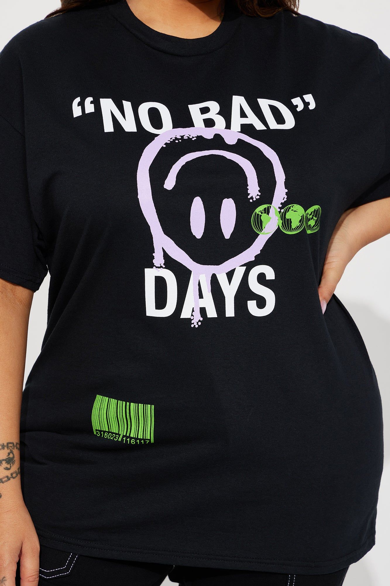 No Bad Days Smiley Graphic Tee - Black sold by Fashion Nova product image thumbnail 6