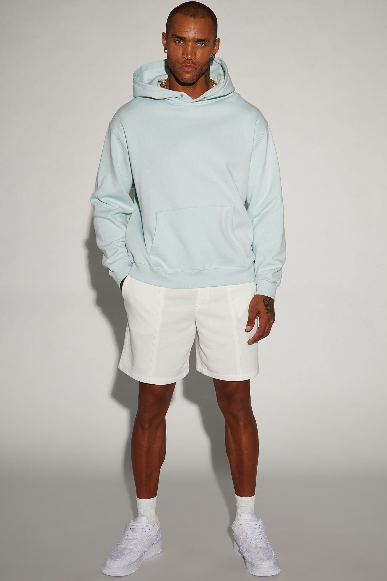 Tyson Hoodie With Snap Button - Dusty Blue sold by Fashion Nova product image thumbnail 2