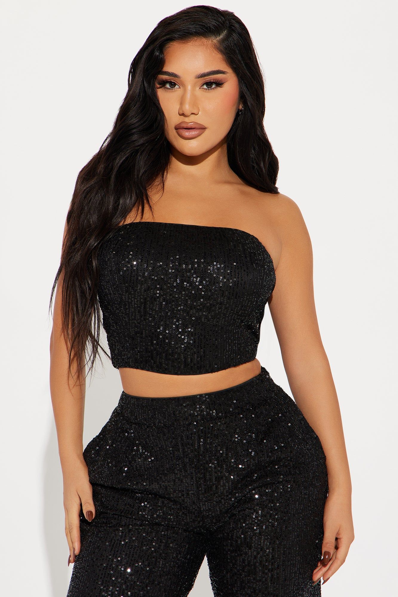 Stella Sequin Pant Set - Black sold by Fashion Nova product image thumbnail 2