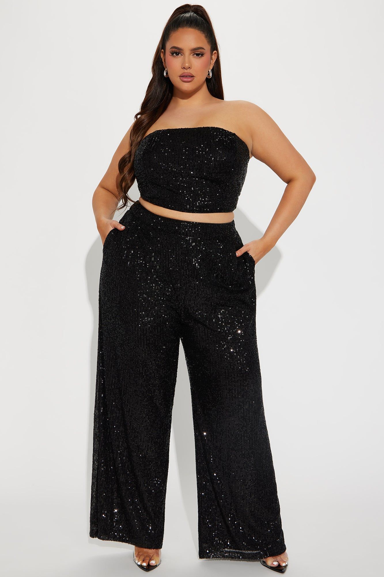 Stella Sequin Pant Set - Black sold by Fashion Nova product image thumbnail 4
