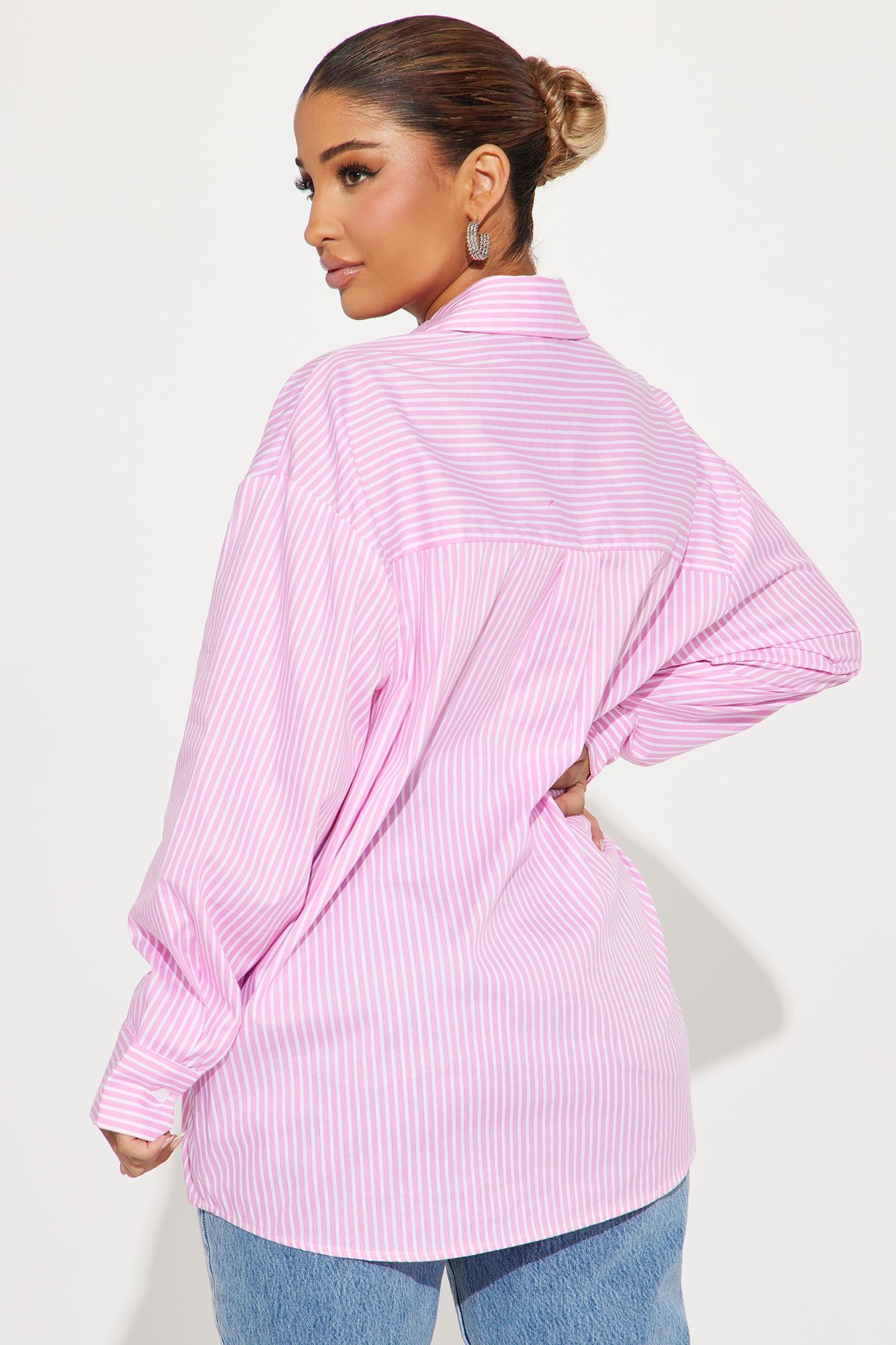Business Casual Striped Shirt - Pink/combo sold by Fashion Nova product image thumbnail 3