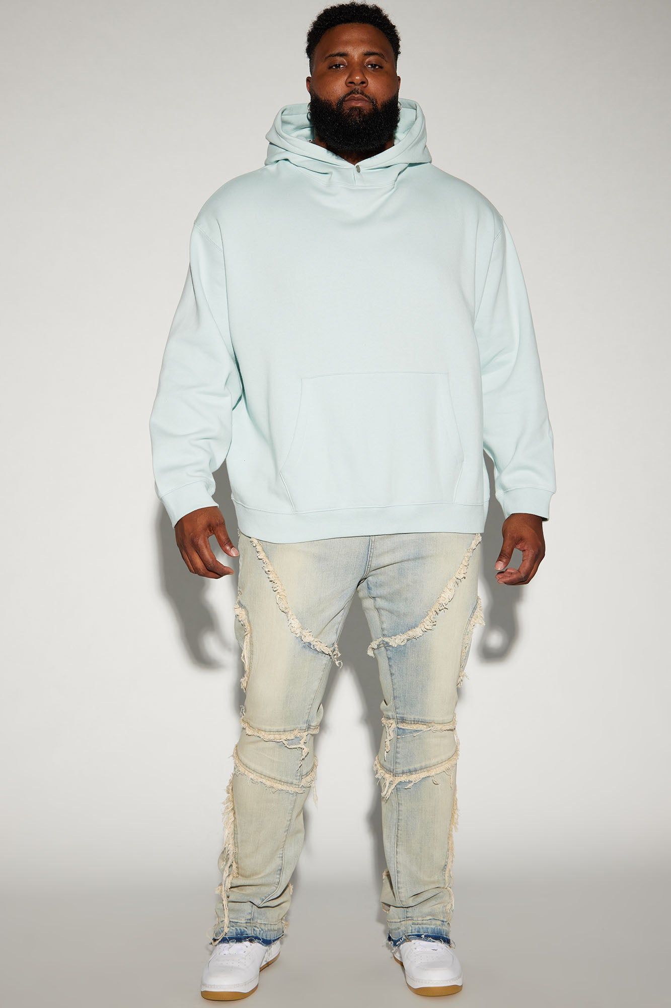 Tyson Hoodie With Snap Button - Dusty Blue sold by Fashion Nova product image thumbnail 5