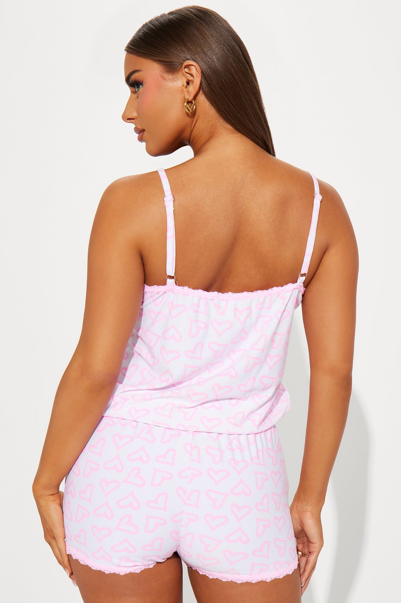 It's All Love Cami PJ Romper Onesie - White/Pink sold by Fashion Nova product image thumbnail 3