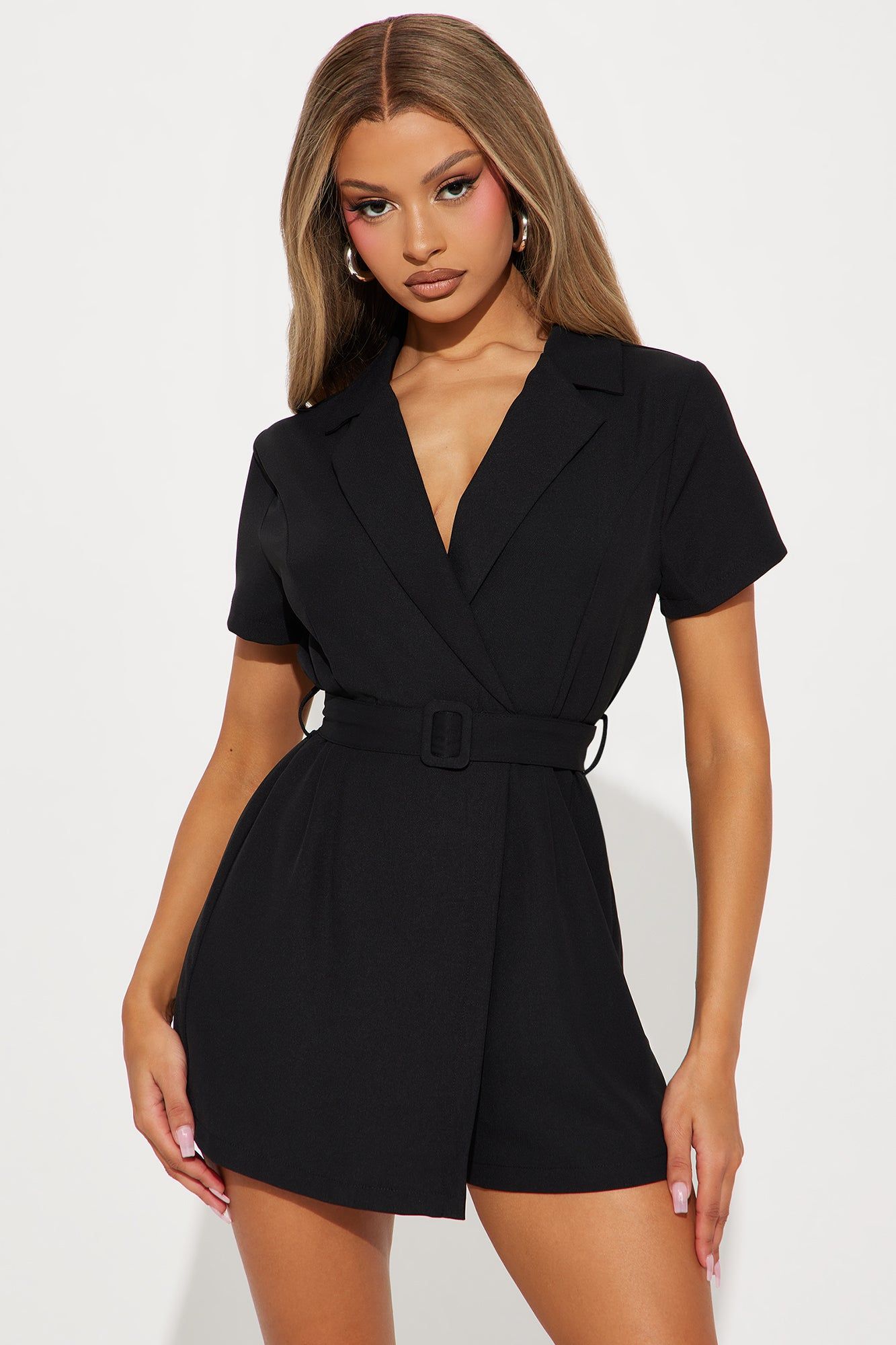 Know My Worth Blazer Romper - Black sold by Fashion Nova product image thumbnail 2