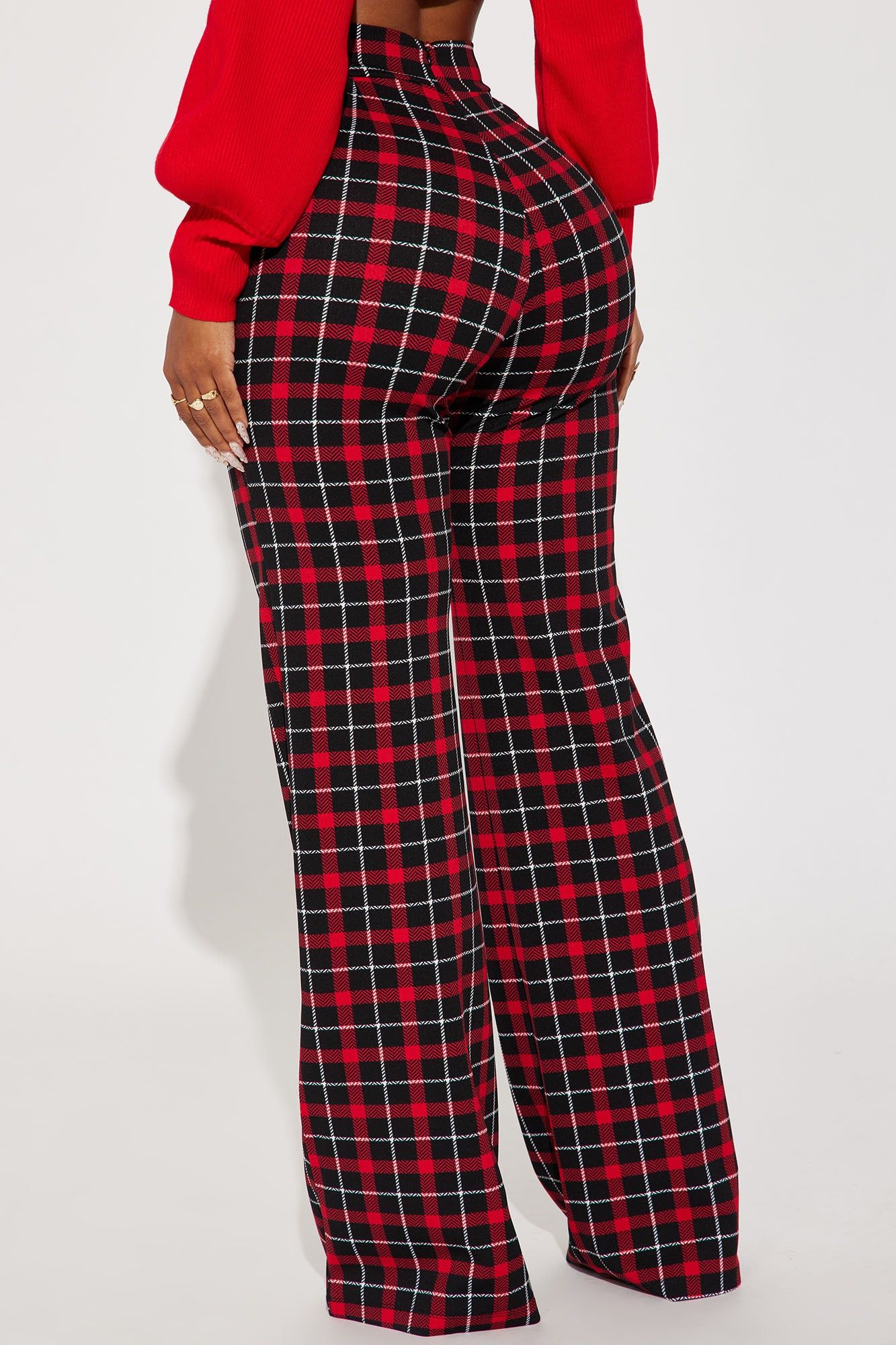 Victoria High Waisted Dress Pant - Red/Black sold by Fashion Nova product image thumbnail 3