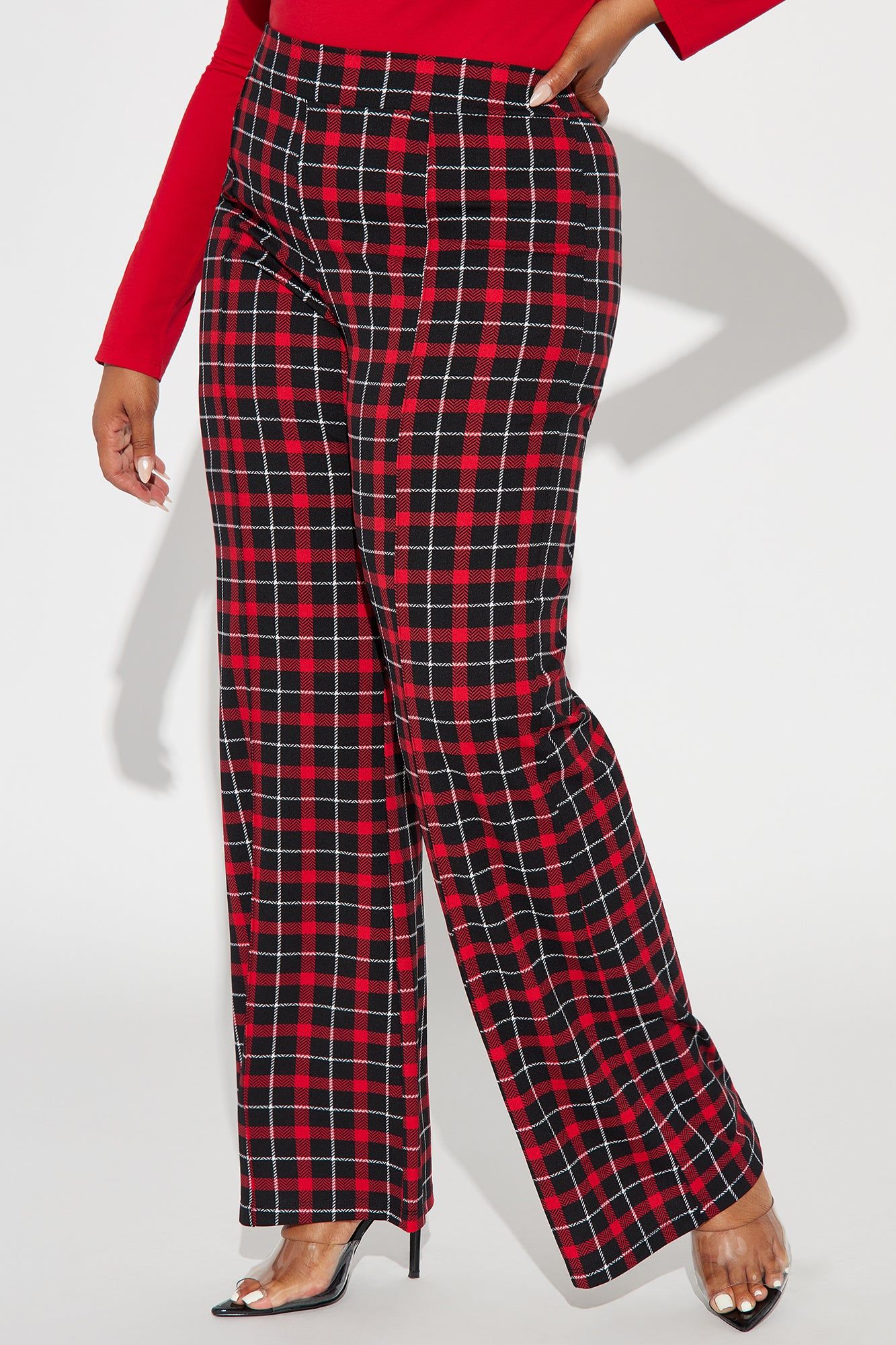 Victoria High Waisted Dress Pant - Red/Black sold by Fashion Nova product image thumbnail 5