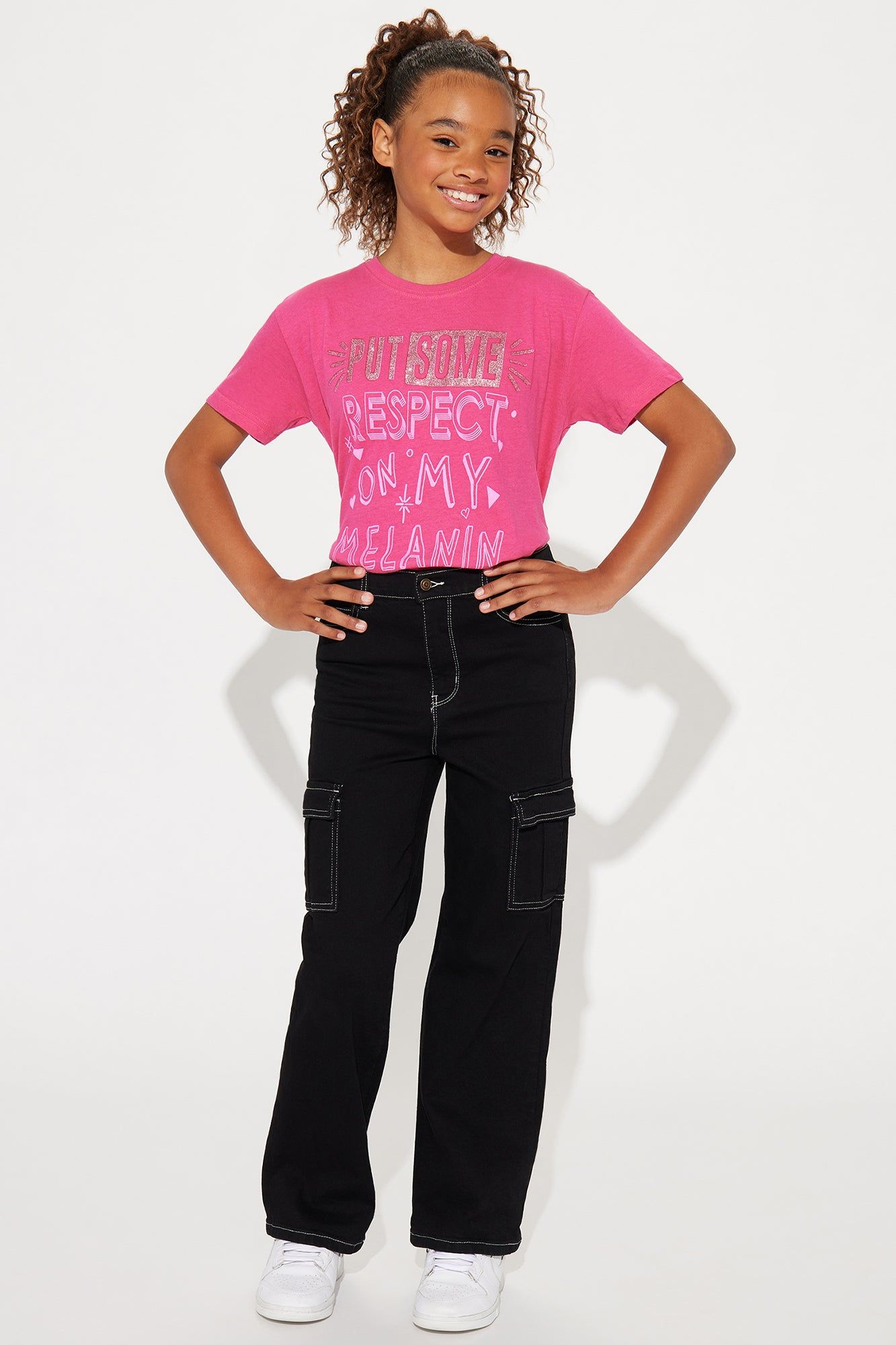 Mini Put Some Respect Short Sleeve Tee - Pink sold by Fashion Nova product image thumbnail 3