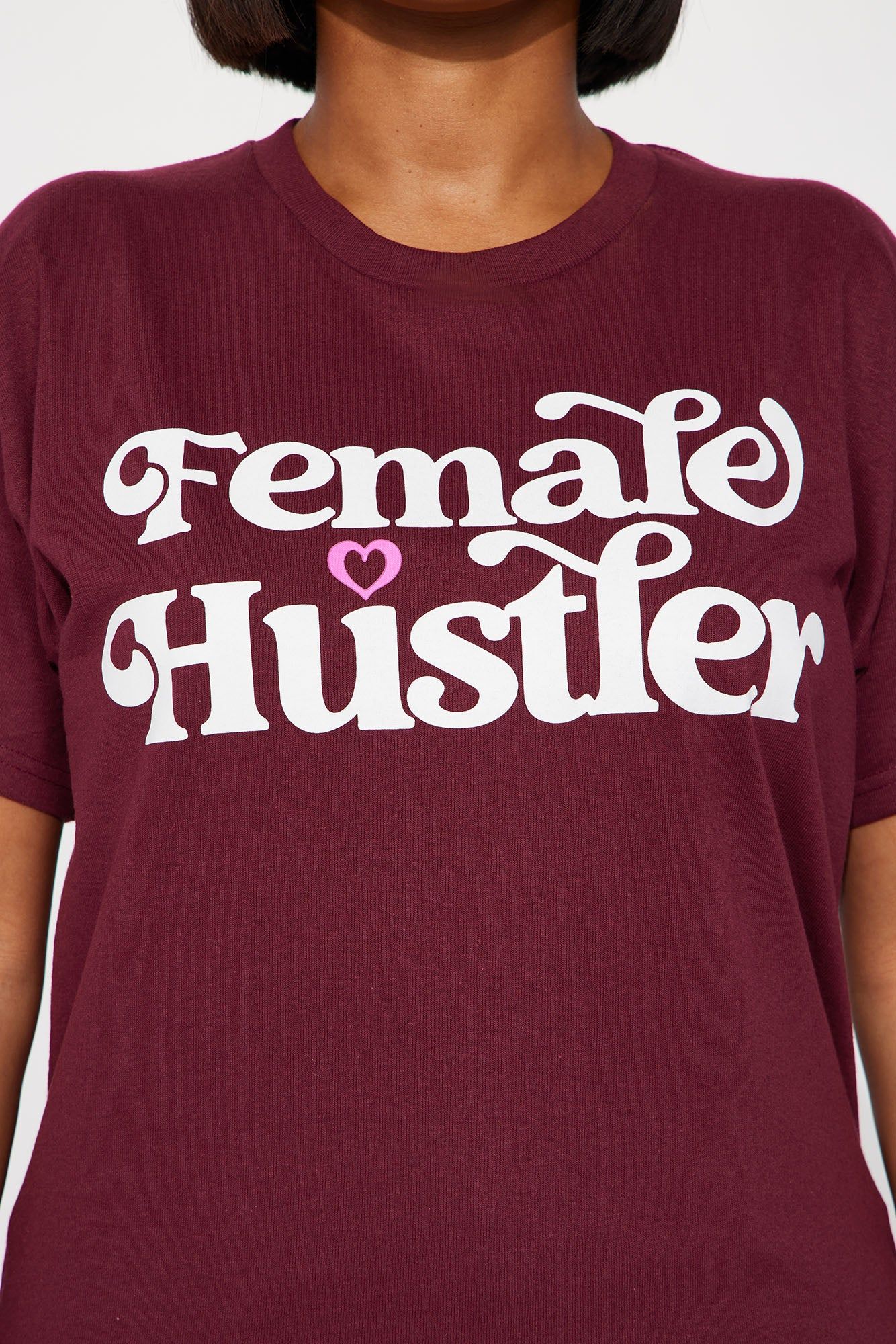 Female Hustler Graphic Tee - Burgundy sold by Fashion Nova product image thumbnail 3