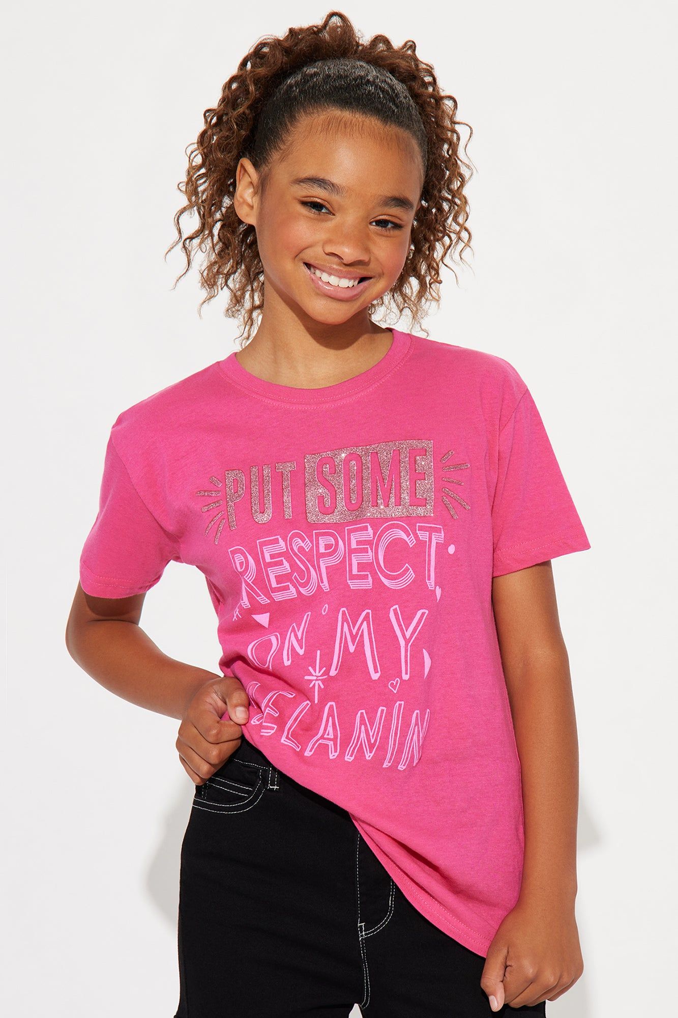 Mini Put Some Respect Short Sleeve Tee - Pink sold by Fashion Nova product image thumbnail 2