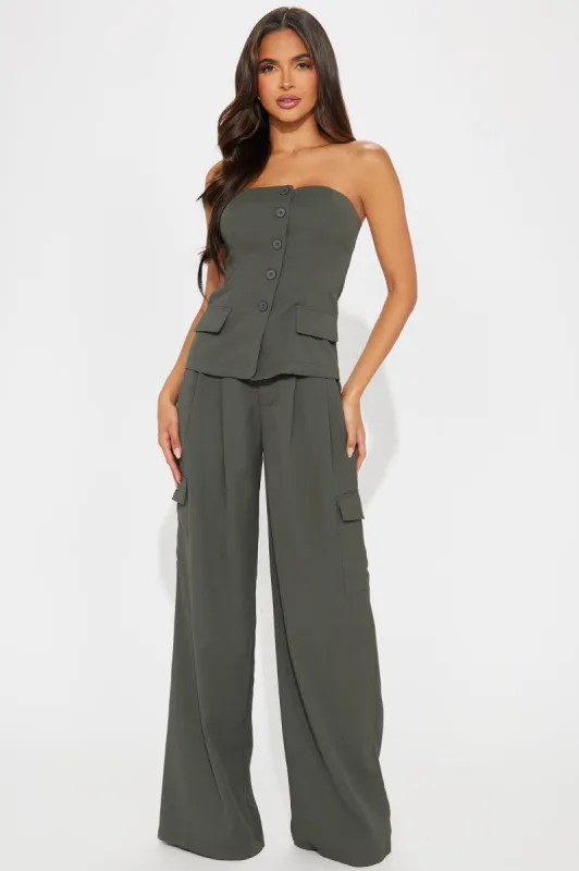 Talking Business Pant Set - Olive sold by Fashion Nova