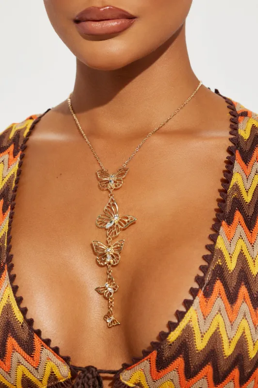 Linda Mariposa Necklace - Gold sold by Fashion Nova