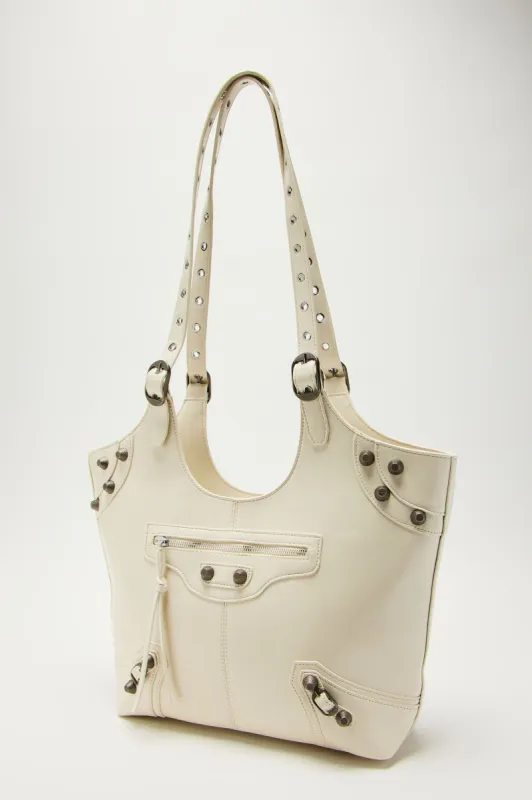 Baddie On The Block Tote Bag - White sold by Fashion Nova