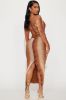 Body Moves Mesh Midi Dress - Brown/combo sold by Fashion Nova