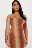 Body Moves Mesh Midi Dress - Brown/combo sold by Fashion Nova