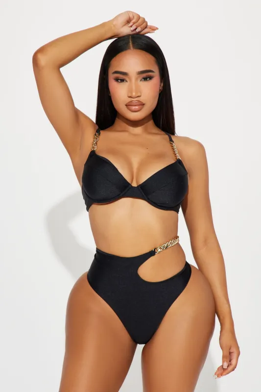 Haley Chain Underwire 2 Piece Bikini - Black sold by Fashion Nova