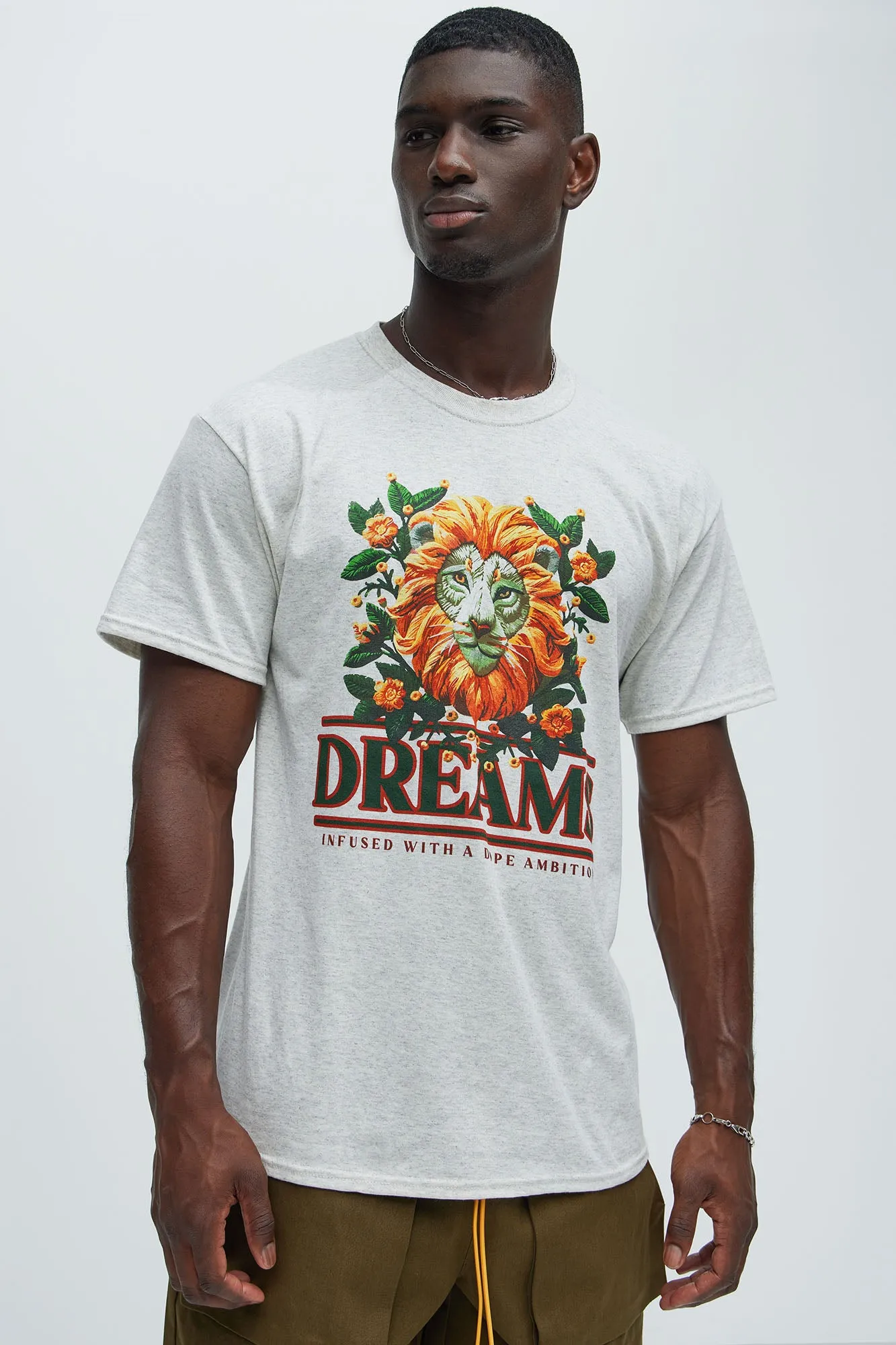Dreams And Ambition Short Sleeve Tee - Oatmeal sold by Fashion Nova