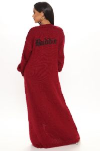 Tall She's A Baddie 3 Piece Sweater Skirt Set - Wine sold by Fashion Nova