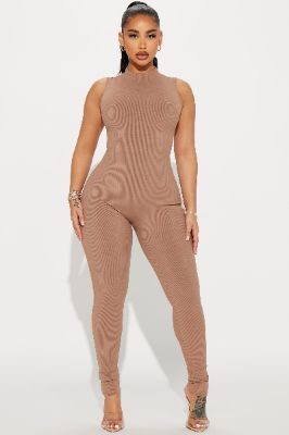 Amber Snatched Jumpsuit - Nude sold by Fashion Nova