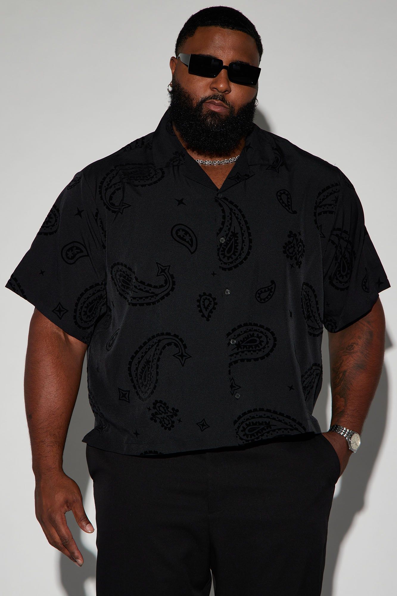 Paisley Button Up Shirt - Black sold by Fashion Nova product image thumbnail 5