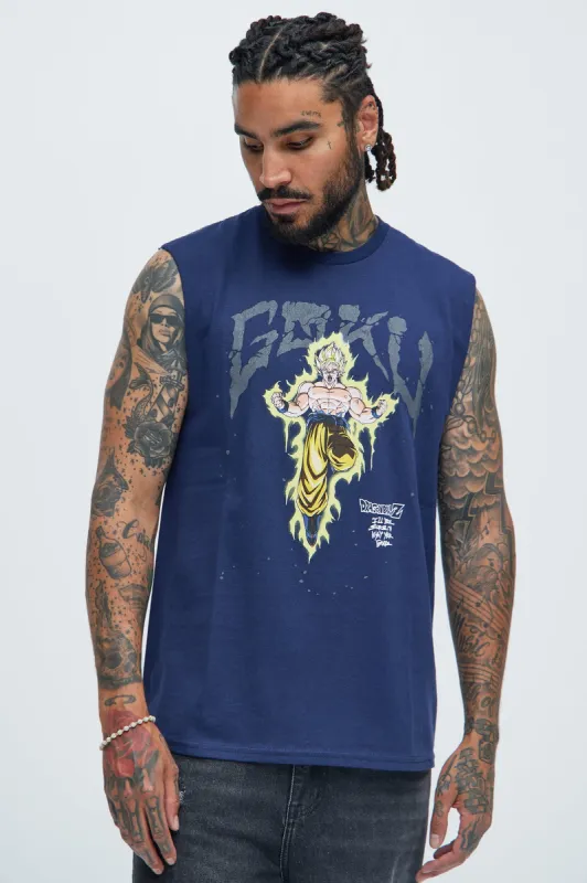 Dragon Ball Z Super Saiyan Goku Sleeveless Tee - Navy sold by Fashion Nova
