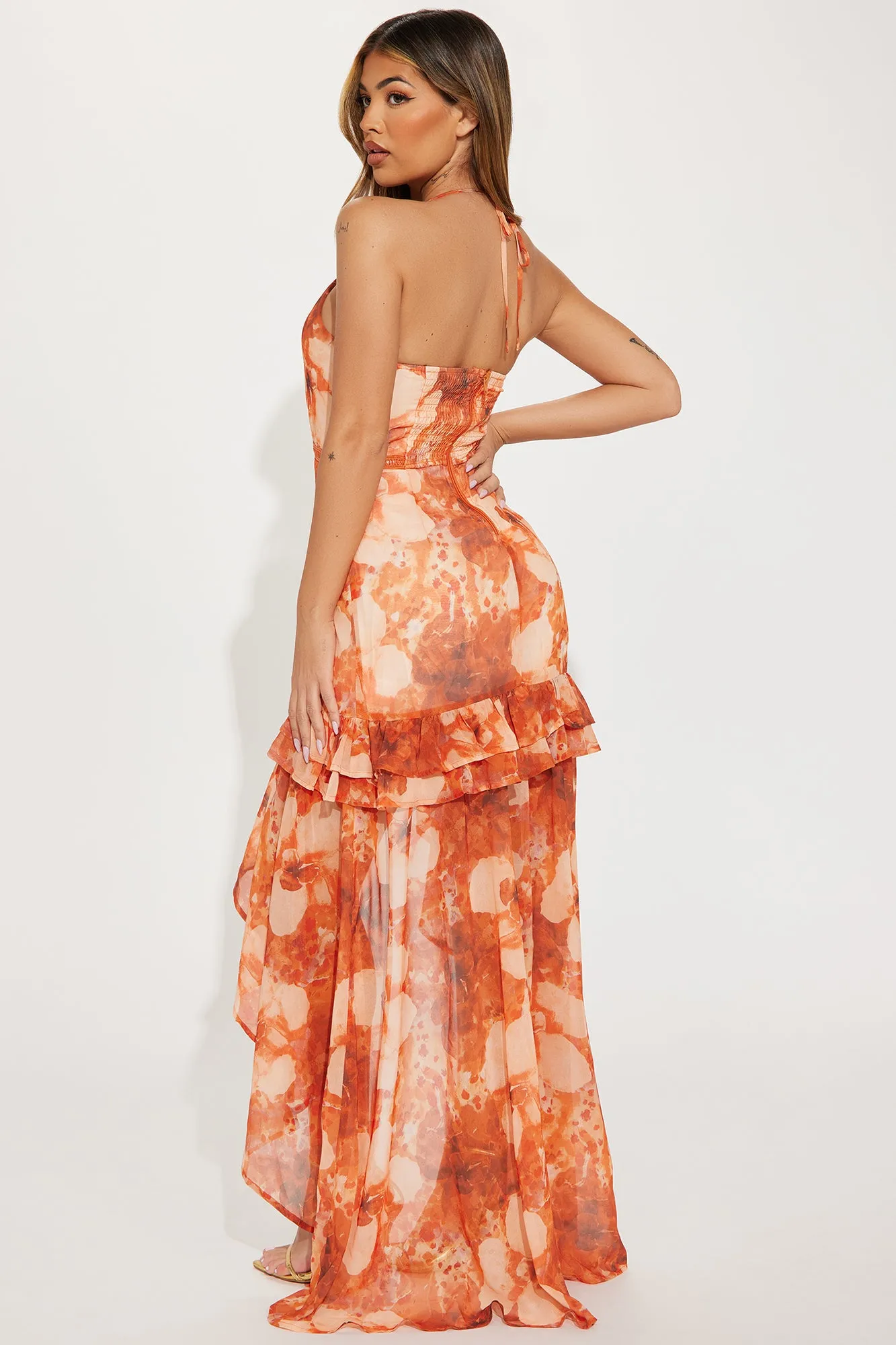 Daisy High Low Maxi Dress - Orange/combo sold by Fashion Nova product image thumbnail 3