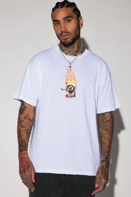 Burning Heart Short Sleeve Tee - White sold by Fashion Nova
