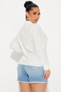 Ollie Linen Shirt - White sold by Fashion Nova