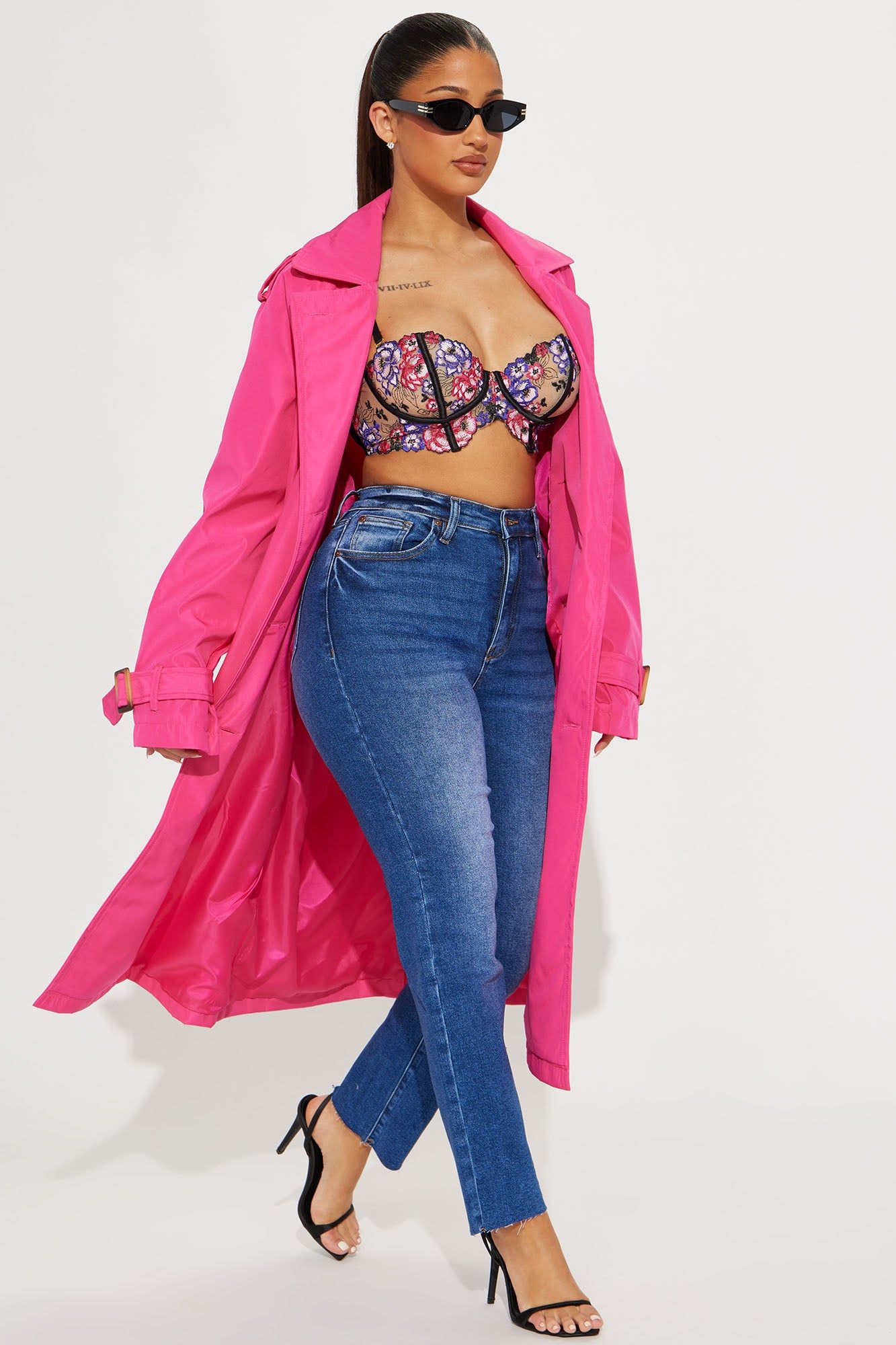 Keep Your Promise Trench Coat - Fuchsia sold by Fashion Nova