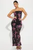 Alexa Floral Chiffon Maxi Dress - Black/combo sold by Fashion Nova