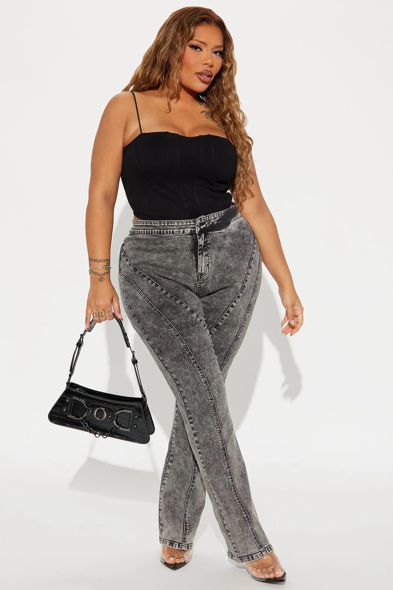 Acting Different Zipper Slim Straight Leg Jeans - Black Wash sold by Fashion Nova product image thumbnail 5