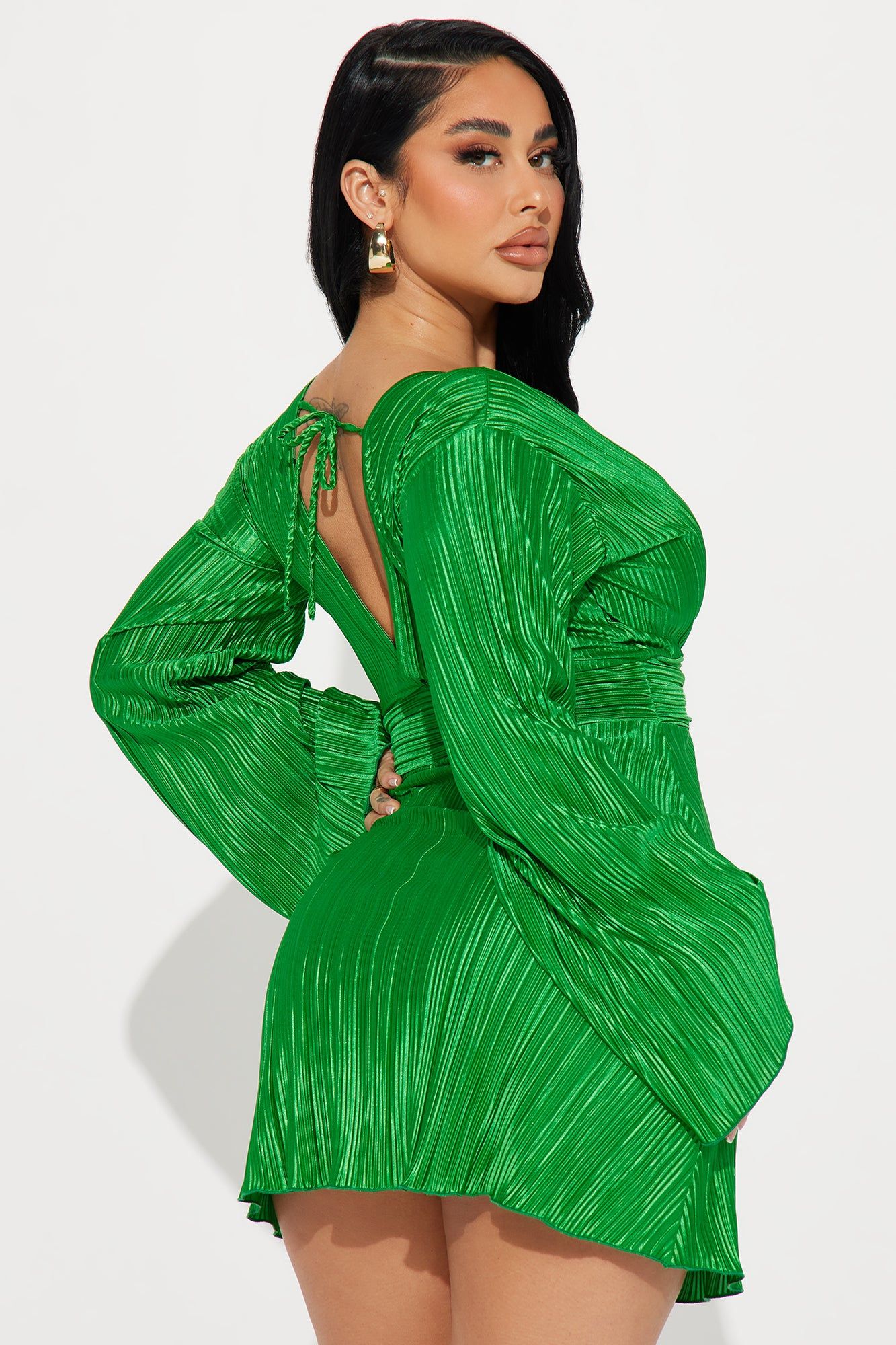 Ciara Plisse Mini Dress - Green sold by Fashion Nova product image thumbnail 3
