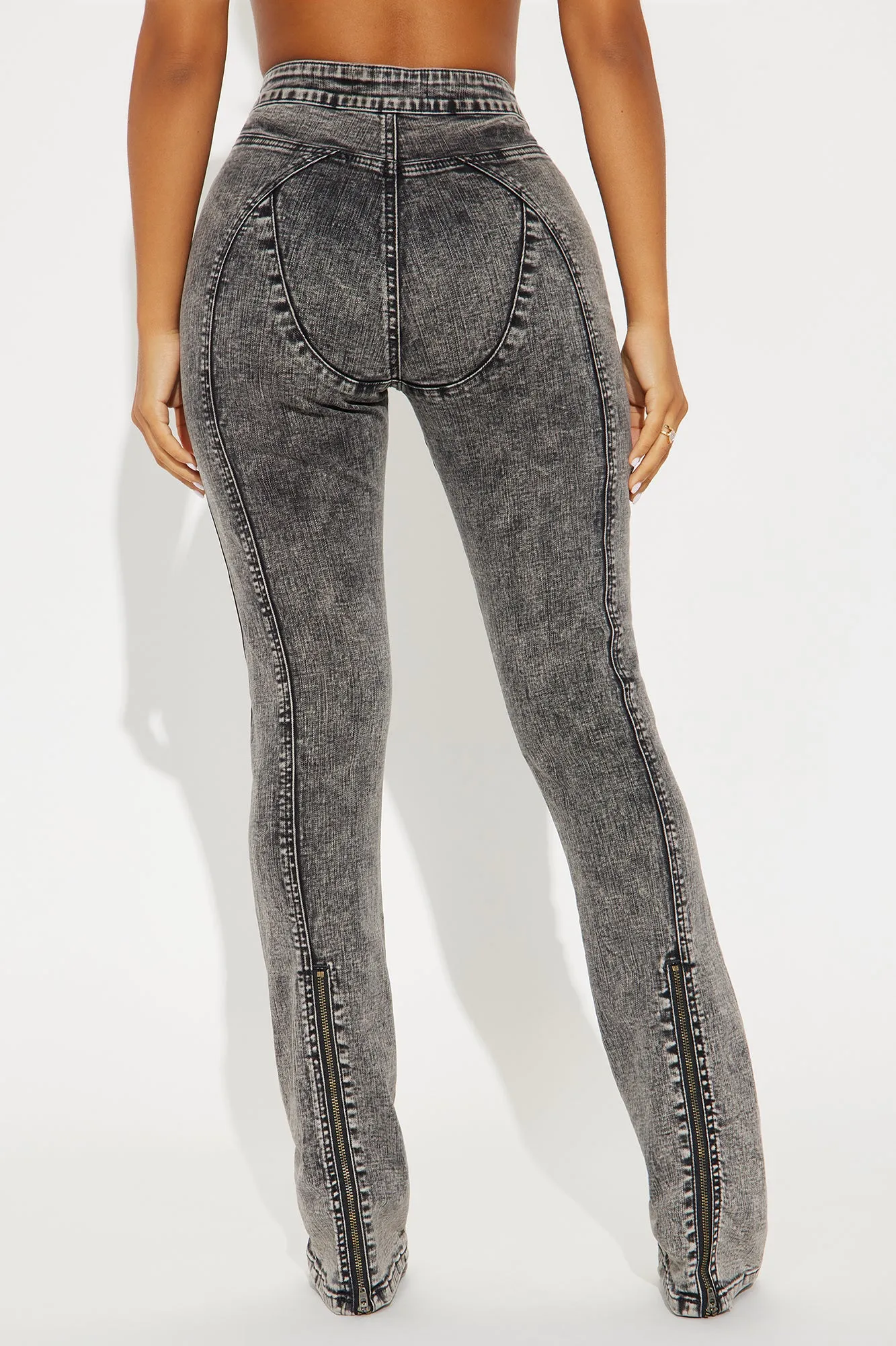Acting Different Zipper Slim Straight Leg Jeans - Black Wash sold by Fashion Nova product image thumbnail 4