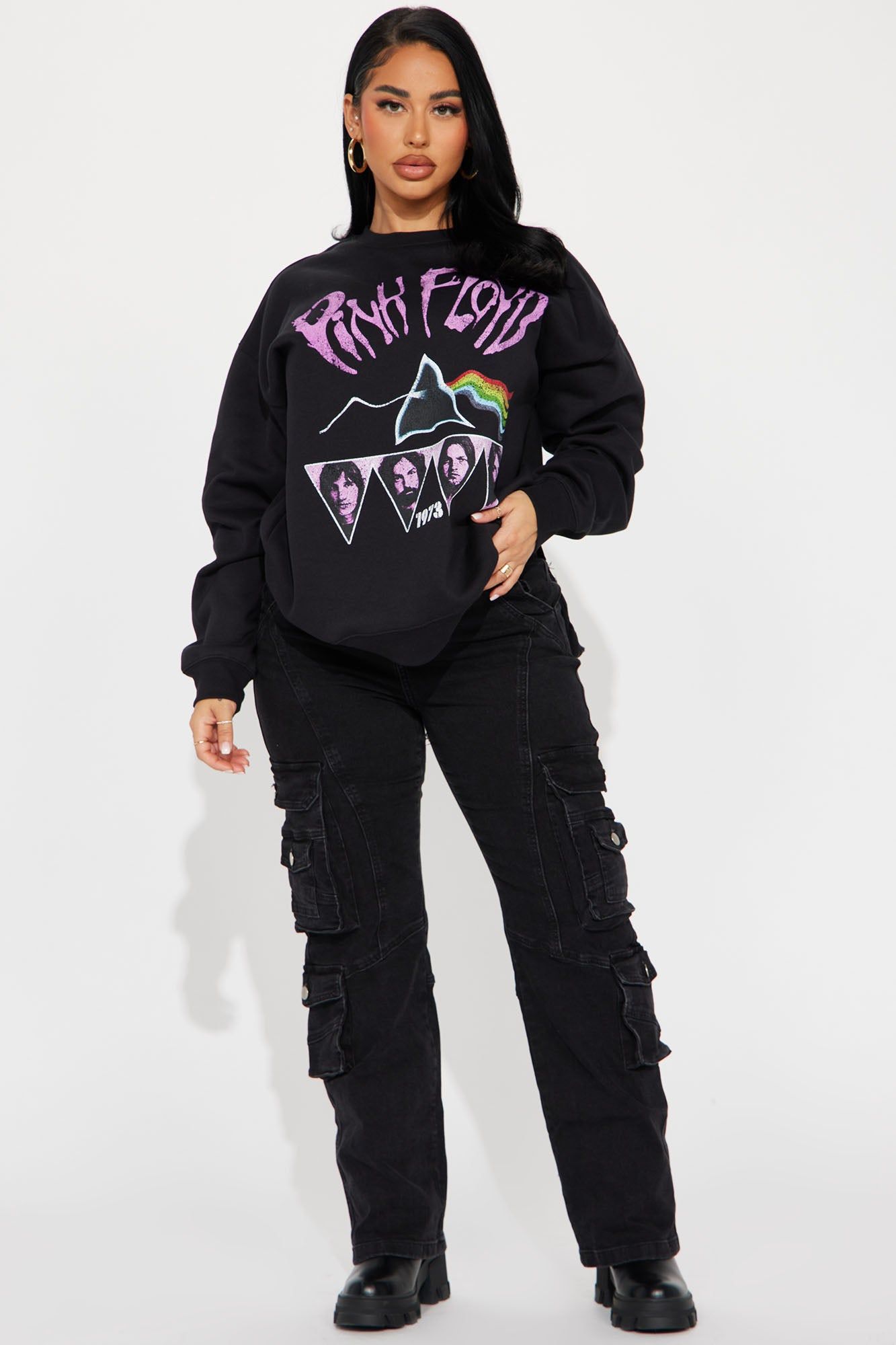Pink Floyd Rhinestone Sweatshirt - Black sold by Fashion Nova product image thumbnail 2