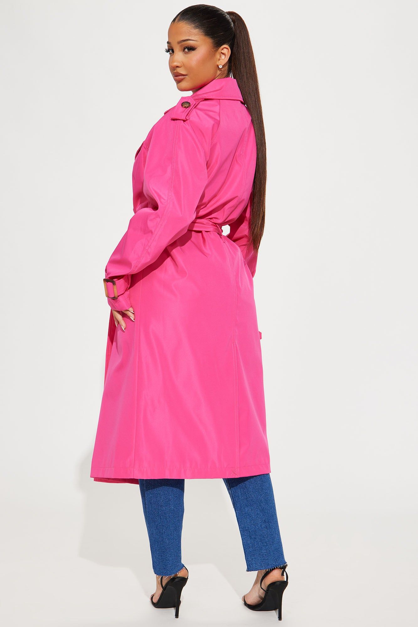 Keep Your Promise Trench Coat - Fuchsia sold by Fashion Nova product image thumbnail 3