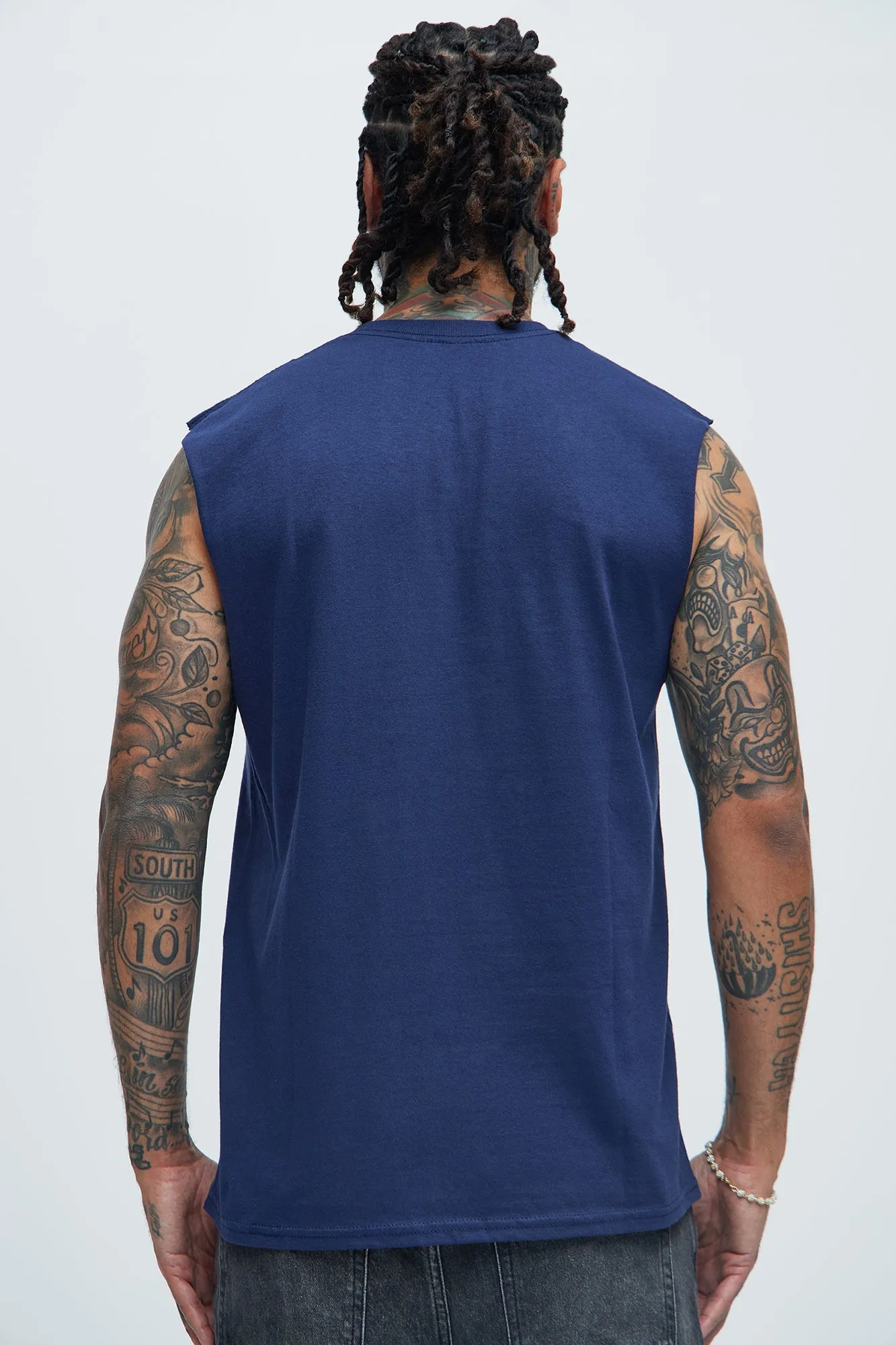 Dragon Ball Z Super Saiyan Goku Sleeveless Tee - Navy sold by Fashion Nova product image thumbnail 4