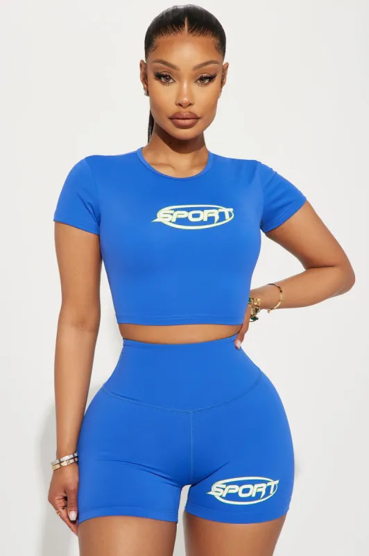 Be A Good Sport Active Top - CobaltBlue sold by Fashion Nova