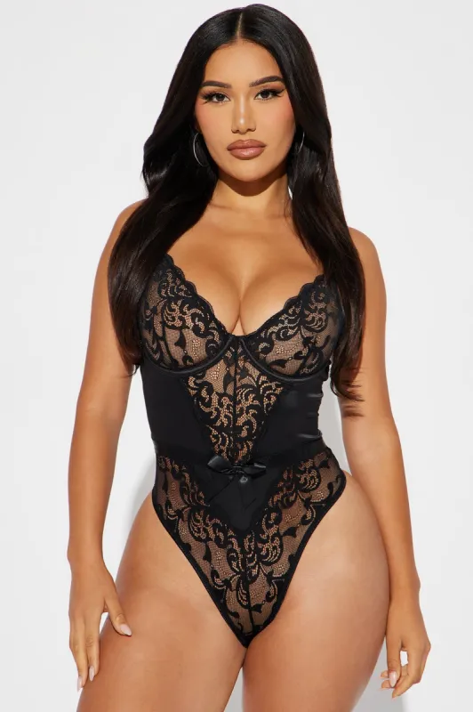 Too Good Lace Teddy - Black sold by Fashion Nova
