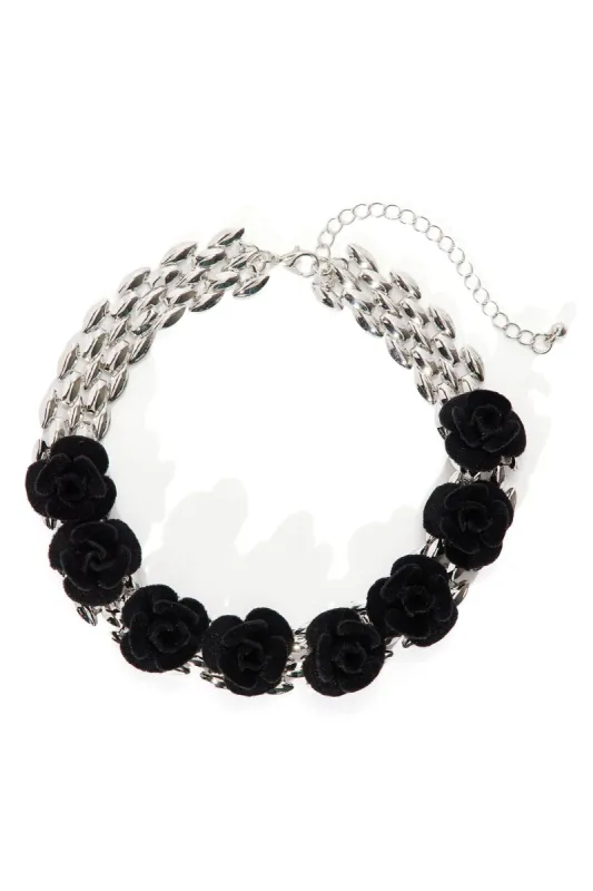 True Romance Choker - Silver/Black sold by Fashion Nova