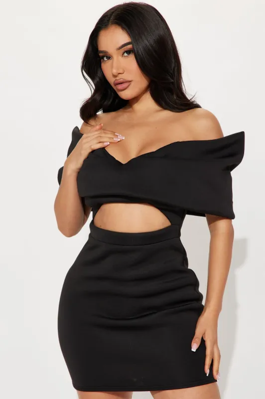 Valeria Scuba Mini Dress - Black sold by Fashion Nova