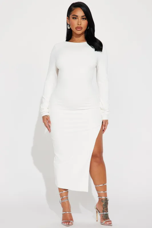 Becky Backless Midi Dress - White sold by Fashion Nova